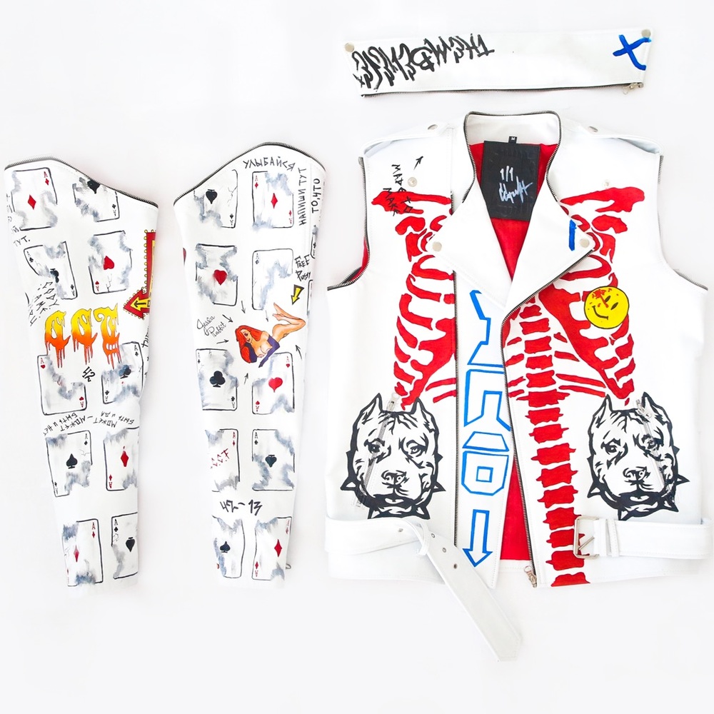 White Leather Jacket Custom